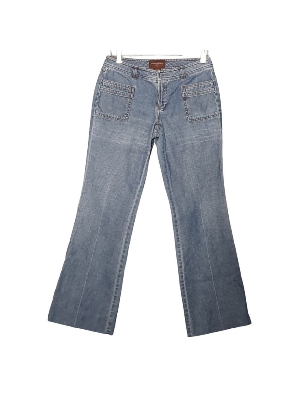 Wide Leg VNTG Jeans No Back Pocket 90s Altered Hem Y2k